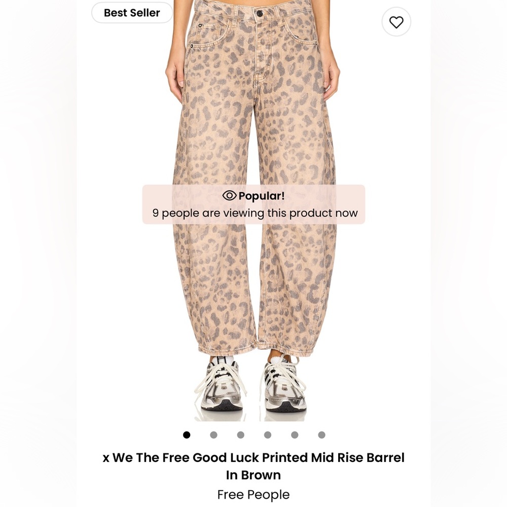 Free People Brown Leopard Print Barrel Pants